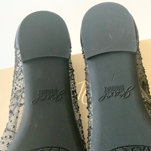 Jewel Badgley Mischka Juliana Lace Ballet Flat Black Evening Dress Shoes Pumps 7 - Picture 16 of 16